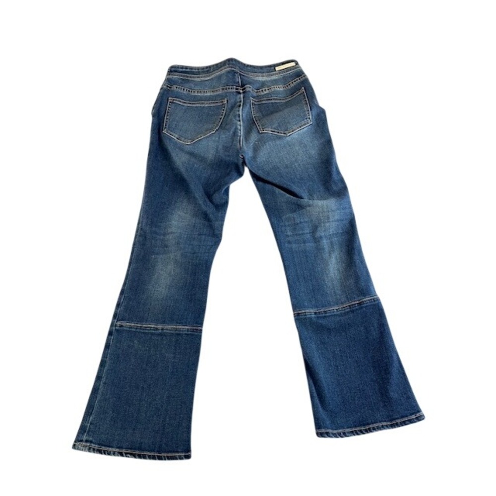 Pilcro Anthropologie Flare Crop Jeans Womens Size 27 Blue Wash Side Zipper - Picture 2 of 12